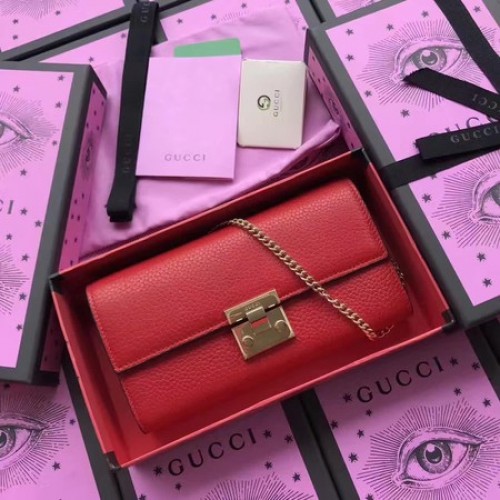 Кожен портфейл Gucci Padlock Continental 453506 червен