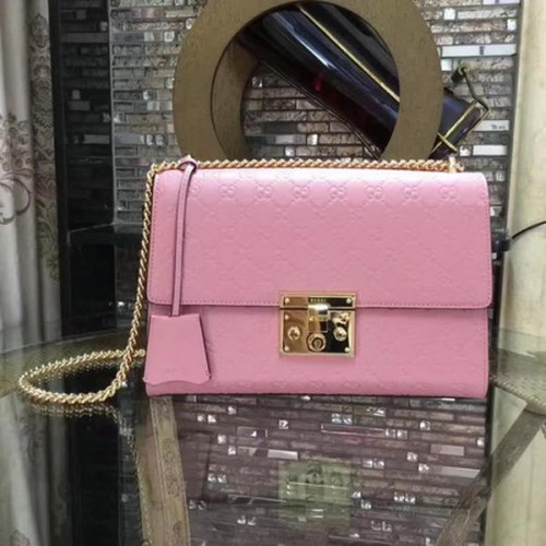 Чанта за през рамо Gucci Padlock Series Gucci Signature 409486 Розова