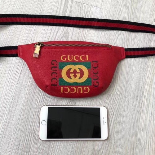 Малка чанта за колан Gucci Print 527792 червена