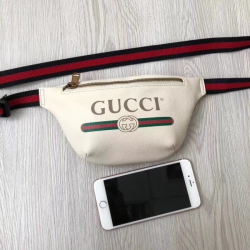Малка чанта за колан Gucci Print 527792 бяла