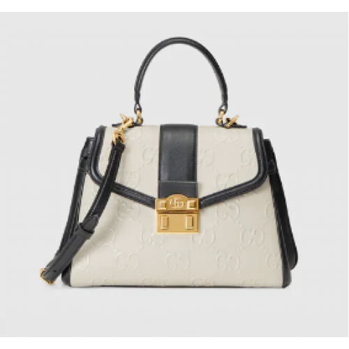 Чанта Gucci Small GG с горна дръжка 675791 Бяла
