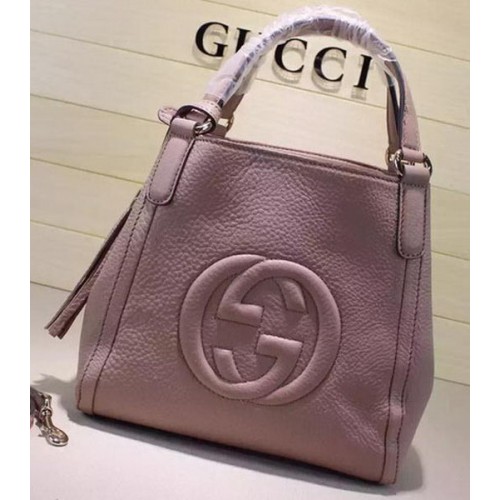 Кожена чанта през рамо Gucci Soho 336751 Кайсия