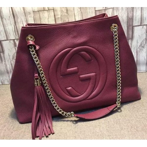 Чанта Gucci Soho Medium от телешка кожа 308982, кестенява