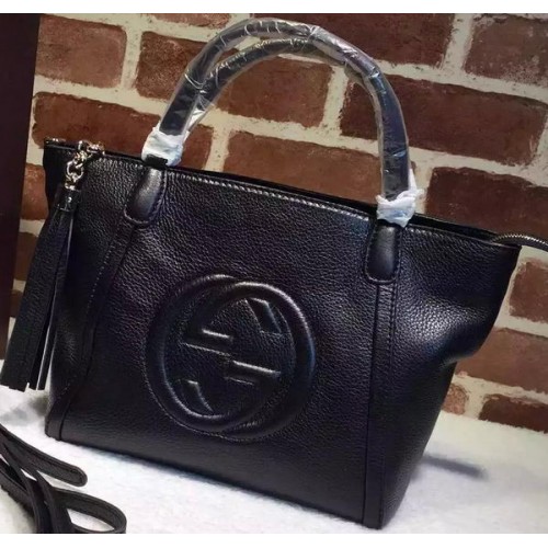 Чанта Gucci Soho Original от естествена кожа с горна дръжка 369176 черна