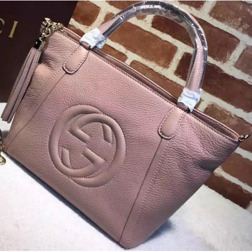 Чанта Gucci Soho Original от кожа с горна дръжка 369176 Розова