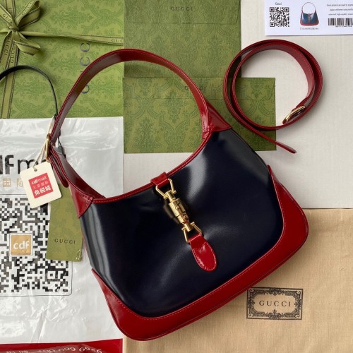 Gucci Vintage Jackie 1961 Оригинална кожена чанта Hobo 636706 Черно вино