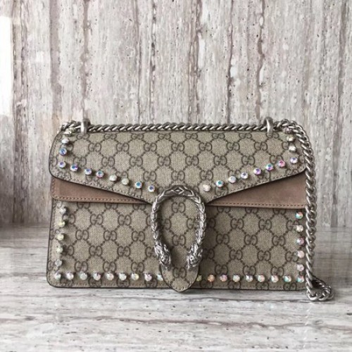 Чанта за рамо Gucci Dionysus Small GG 400249 Кайсия