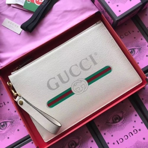 Кожена чанта Gucci GG Marmont от телешка кожа 466489 Off White