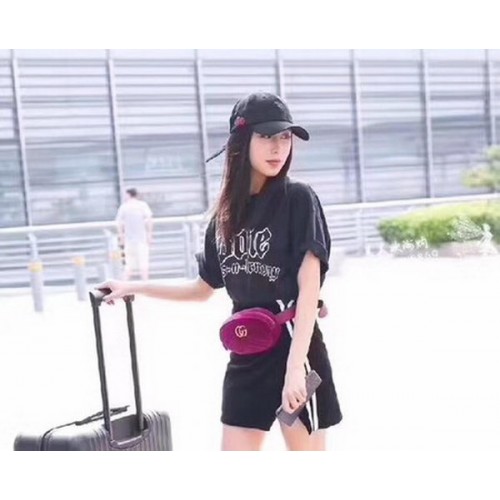 Чанта за колан Gucci GG Marmont от кадифе 476434 в лилаво