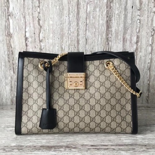 Чанта за през рамо Gucci Padlock Medium GG 479197 Черна
