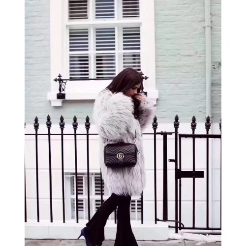 Малка чанта за рамо Gucci GG Marmont 498100 Черна