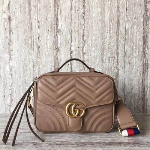 Малка чанта през рамо Gucci GG Marmont 498100 Камилска