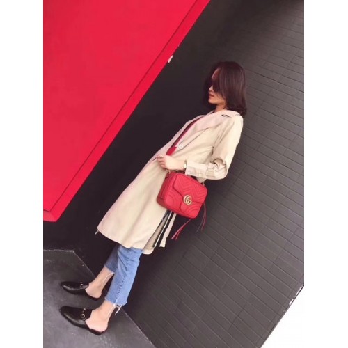 Малка чанта за рамо Gucci GG Marmont 498100 Червена