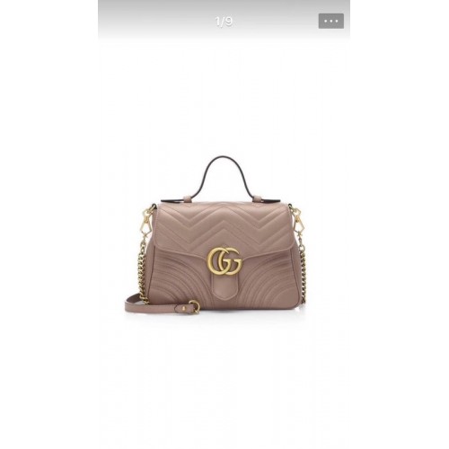 Чанта Gucci GG Marmont с малка горна дръжка 498110 Кайсия