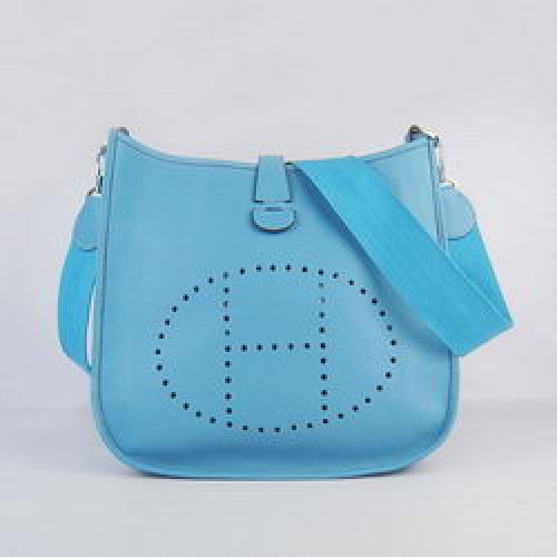 Чанта Hermes Evelyne Messenger 6309 светло синя