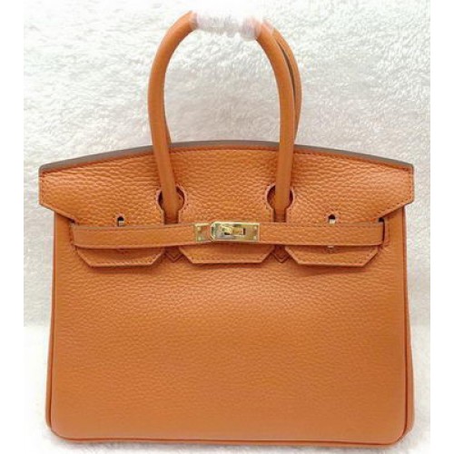 Hermes Birkin 25CM чанта от естествена кожа H25T оранжева