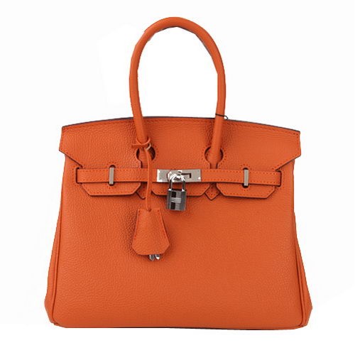 Чанти Hermes Birkin 25 см, оранжеви, оригинални, кожени, златни