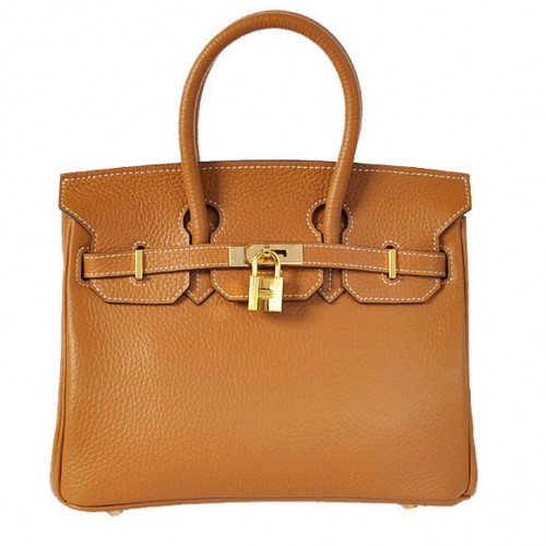 Чанта Hermes Birkin 25 см, цвят Togo, кафява, кафява