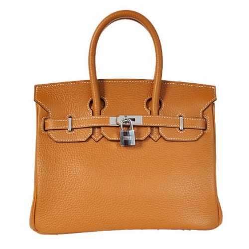Hermes Birkin 25 см чанта Togo кожа камила сребро