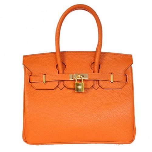 Hermes Birkin 25 см чанта Togo кожа оранжева Godlen