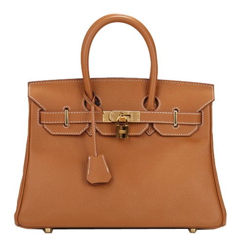 Hermes Birkin 30 см чанта от естествена кожа H30 злато