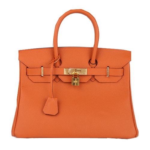Hermes Birkin 30 см чанта Tote Orange Original Leather H30 Gold