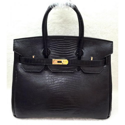 Hermes Birkin 30 см чанта тоут Lizard кожа H30LI черно