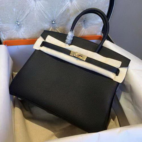 Hermes Birkin 35CM 30CM Чанта от зърнеста кожа H35H30 Черна