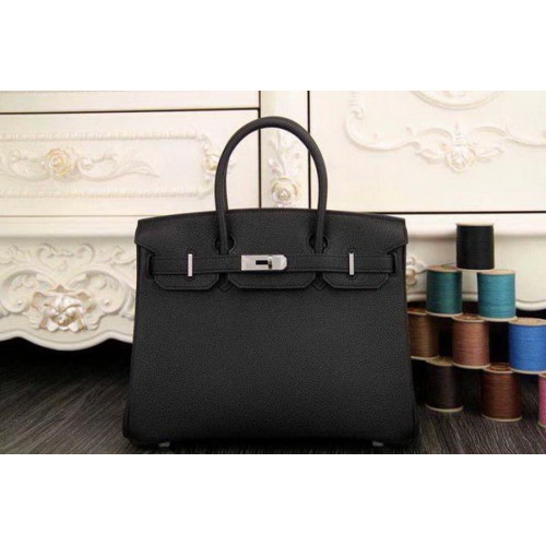 Hermes Birkin 35 см 30 см чанта от оригинална кожа HB35O черна