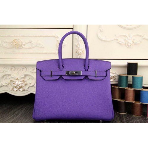 Hermes Birkin 35CM 30CM Чанта Tote Оригинална Кожена HB35O Лавандула