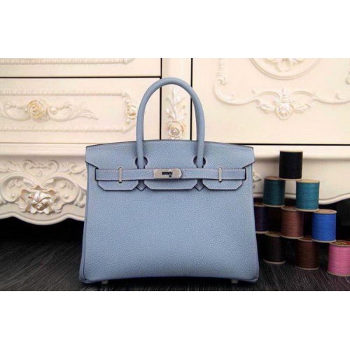 Hermes Birkin 35CM 30CM чанта от оригинална кожа HB35O светло синьо