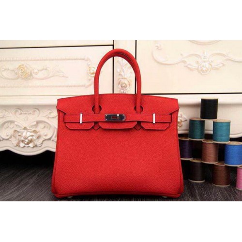 Hermes Birkin 35 см 30 см чанта от оригинална кожа HB35O червена