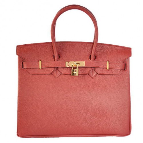 Hermes Birkin 35 см чанта Togo кожа бордо златисто