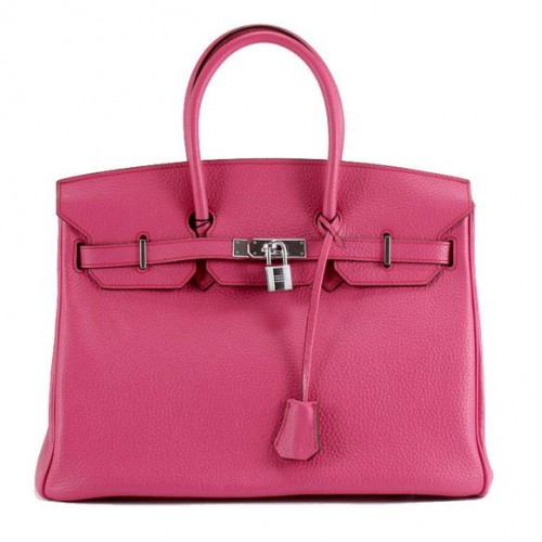 Hermes Birkin 35CM Togo кожена чанта 6089 розово сребро