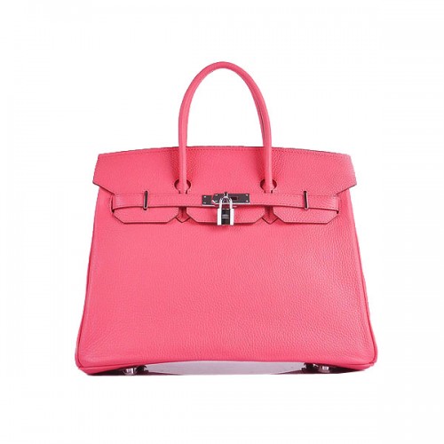 Hermes Birkin 35 см чанта от кожа Clemence синьо H6089 злато/сребро