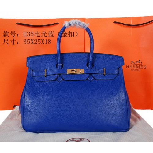 Hermes Birkin 35 см чанта от оригинална зърнеста кожа H35 злато