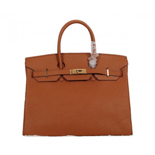 Hermes Birkin 35 см чанта от естествена кожа, камила, Clemence H35 злато