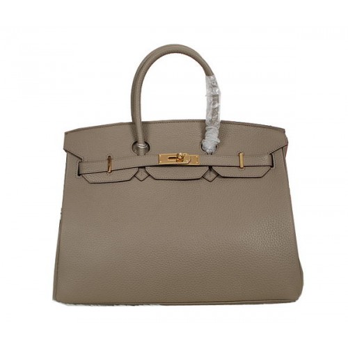 Hermes Birkin 35 см чанта тоут сива Clemence кожа H35 злато