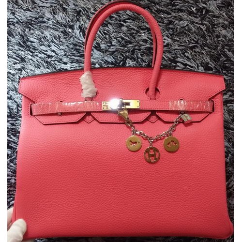 Hermes Birkin 35 см чанта от кожа с личи HB35GL череша