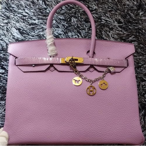 Hermes Birkin 35 см чанта от кожа с личи HB35GL лавандула