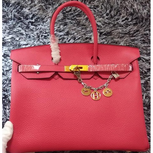 Hermes Birkin 35 см чанта от кожа с личи HB35GL роза