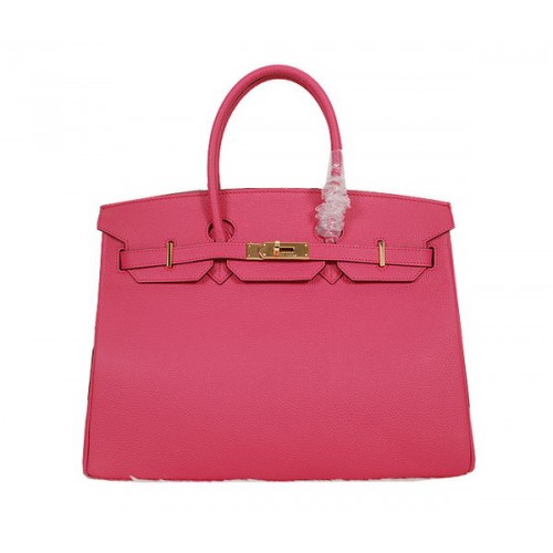 Hermes Birkin 35 см чанта Tote Rose Clemence кожа H35 злато