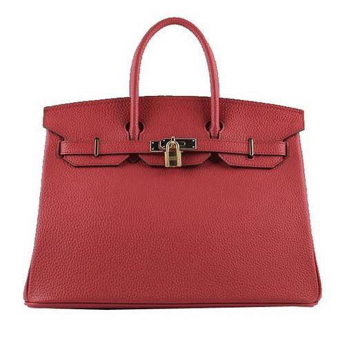 Hermes Birkin 35CM чанта Tote червена зърнеста кожа H-35 злато