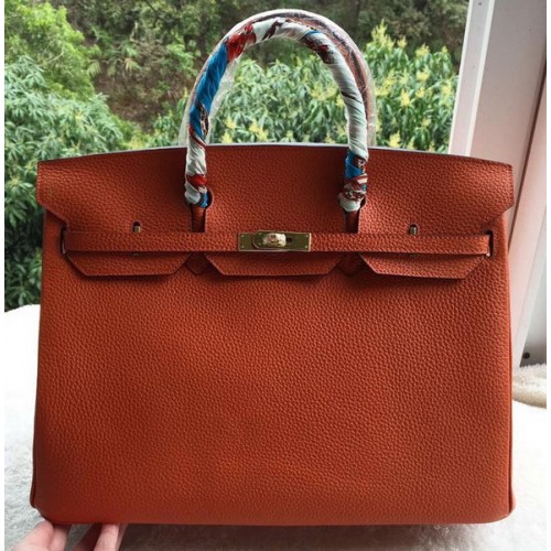 Hermes Birkin 40CM чанта оригинална кожа BK40 оранжева