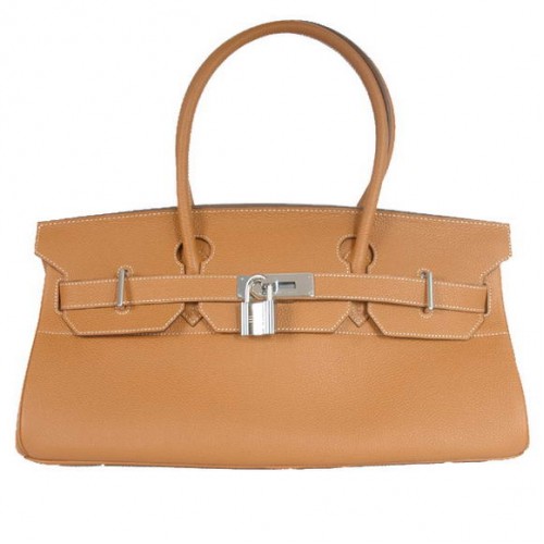 Hermes Birkin 42 см JPG Birkin Togo кожа чанта от камила сребърен хардуер