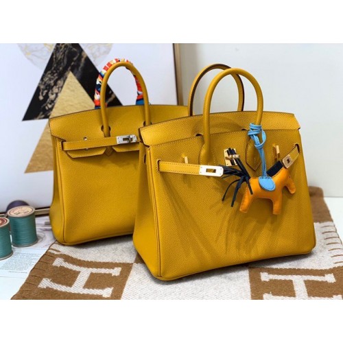 Hermes Birkin чанта оригинална Epsom кожа 30 см 17825 кехлибарено жълто