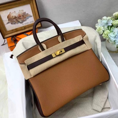 Hermes Birkin чанта оригинална кожа 35 см цвят съвпадение 17888 кафяво и тъмнокафяво