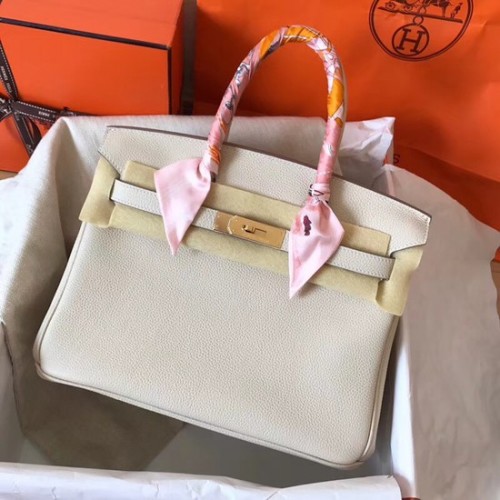 Чанта Hermes Birkin Tote Original Togo Leather BK35 кремава