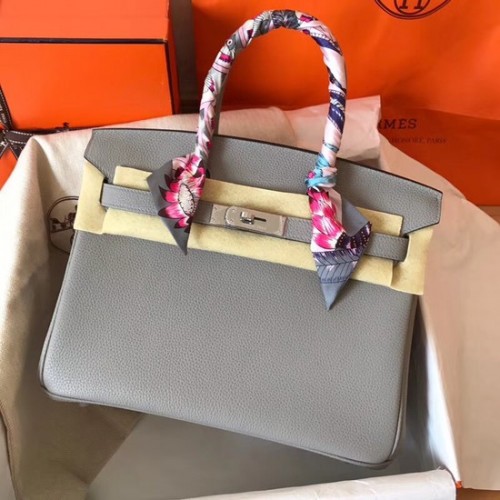 Hermes Birkin чанта Togo кожа BK35 сива