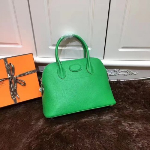 Hermes Bolide 31 см телешка кожа чанта B3302 зелена